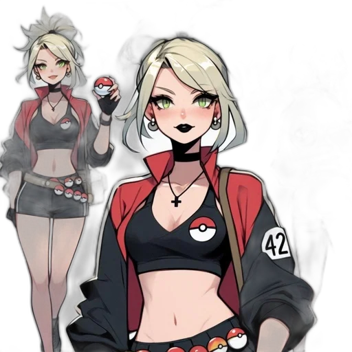 jacket, staff, concept art, anime transparent PNG cut-out