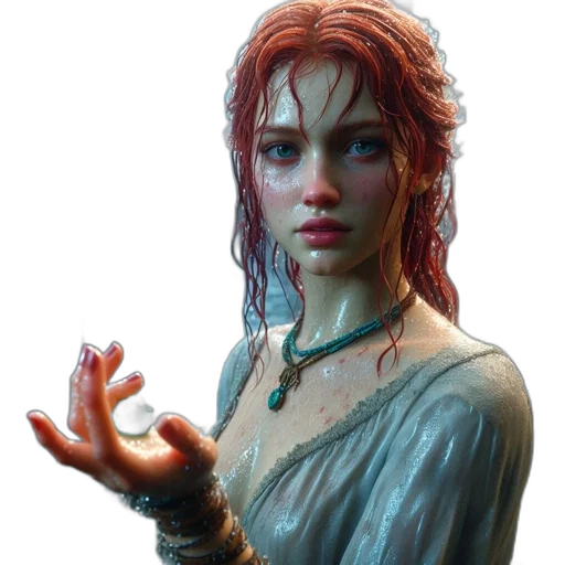 face, staff, jewelry, concept art transparent PNG cut-out