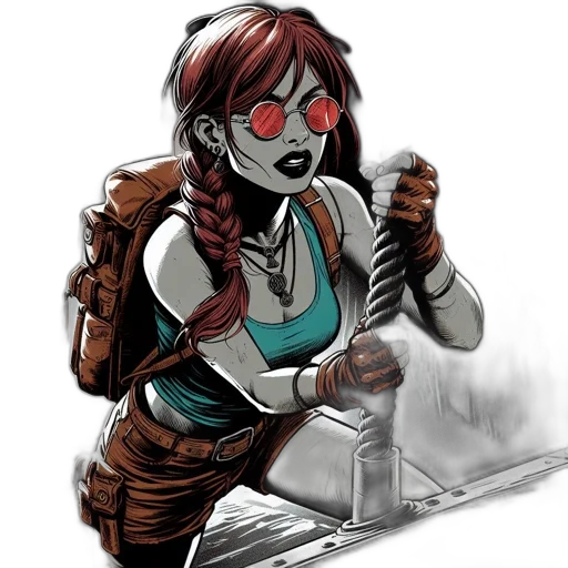 comic book art, concept art, cyberpunk, fantasy art transparent PNG cut-out