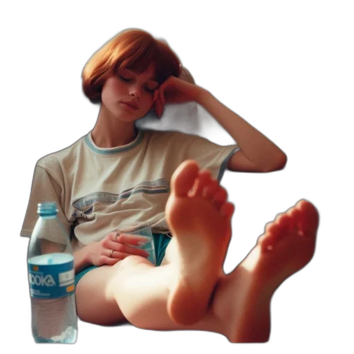 bottle, shoes, face, creature transparent PNG cut-out