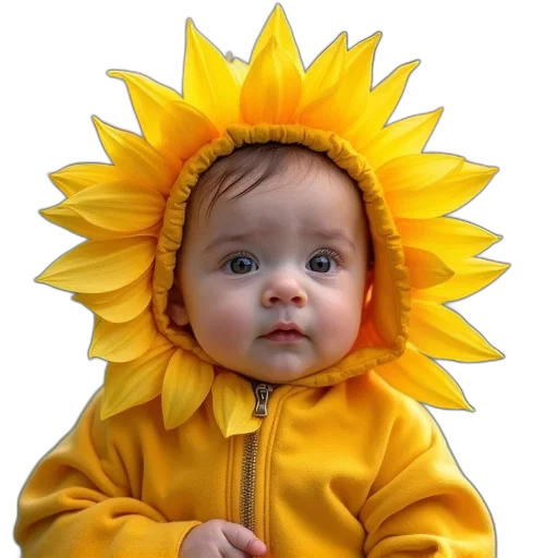 flower, crown, jacket, face transparent PNG cut-out
