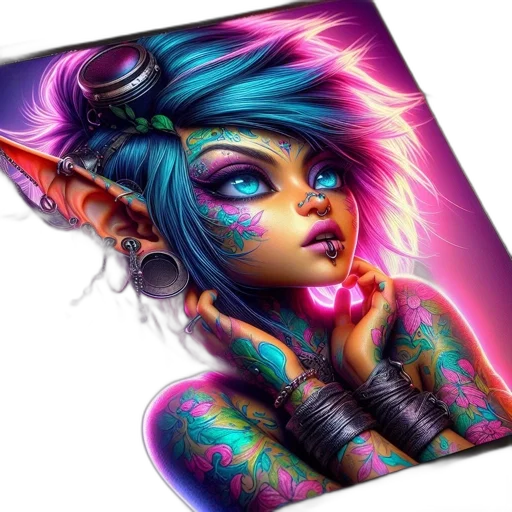 jewelry, face, fantasy art, photorealistic transparent PNG cut-out