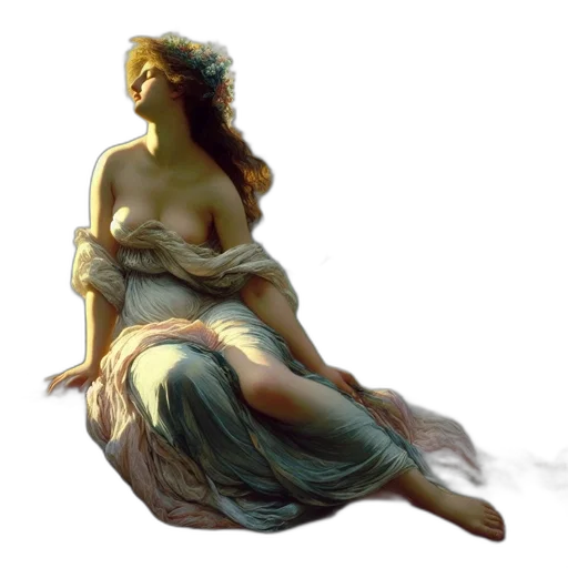 dress, jewelry, photorealistic, oil painting transparent PNG cut-out