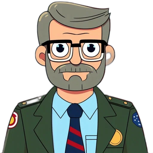 jacket, staff, face, cartoon transparent PNG cut-out