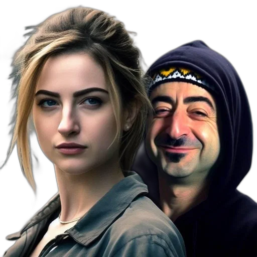 face, photorealistic, concept art, comic book art transparent PNG cut-out