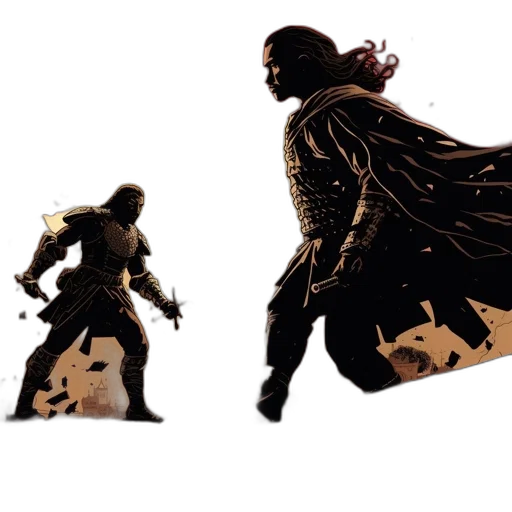 sword, jacket, concept art, comic book art transparent PNG cut-out