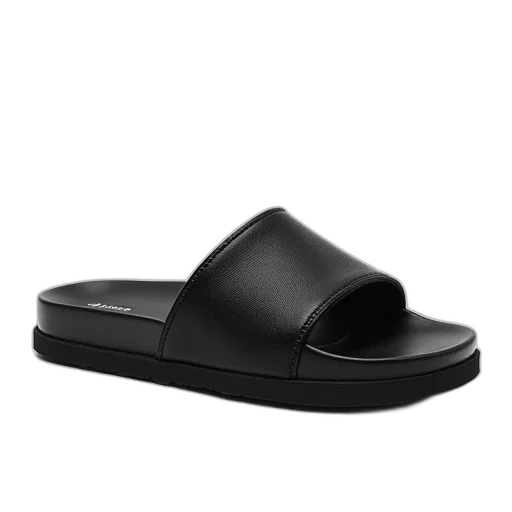 shoes, black, sandal, textured transparent PNG cut-out