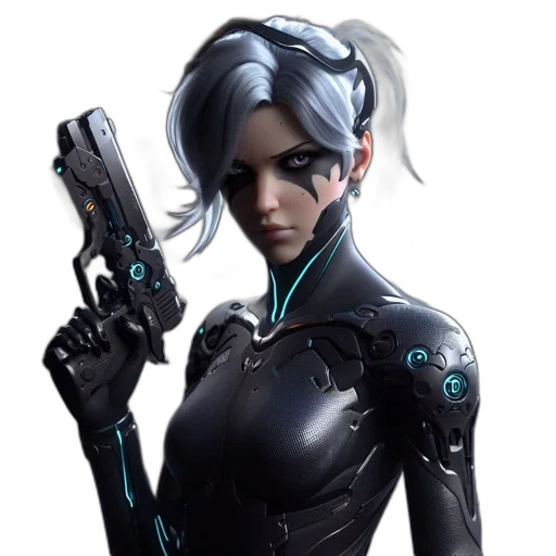 robot, weapon, cyberpunk, concept art transparent PNG cut-out