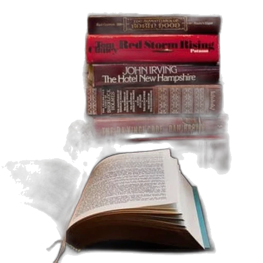 stack, books, including, red transparent PNG cut-out