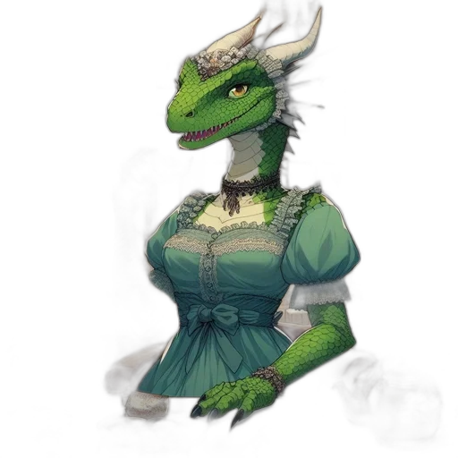 dragon, dress, staff, fantasy art transparent PNG cut-out
