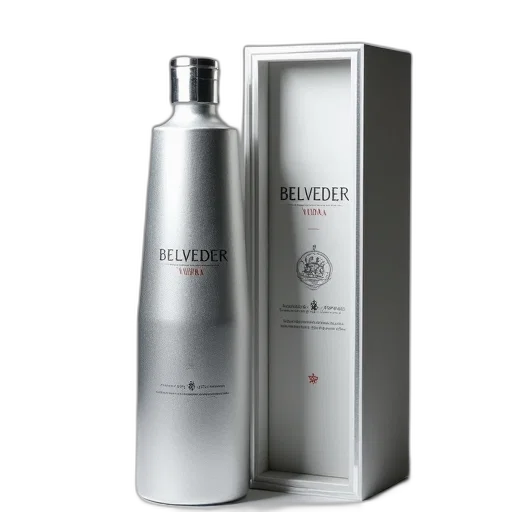 box, belveder, vodka, silver transparent PNG cut-out