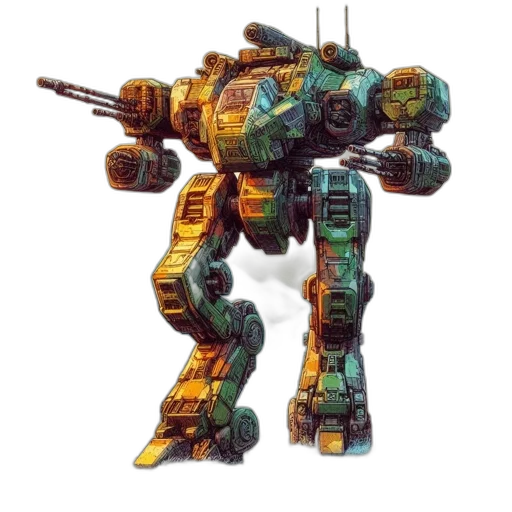robot, weapon, concept art, 3d render transparent PNG cut-out