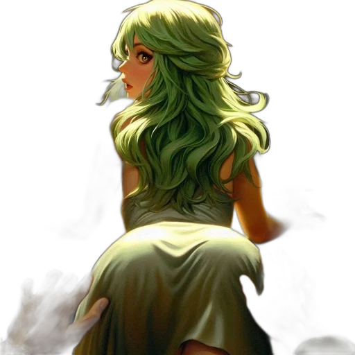 dress, staff, fantasy art, concept art transparent PNG cut-out
