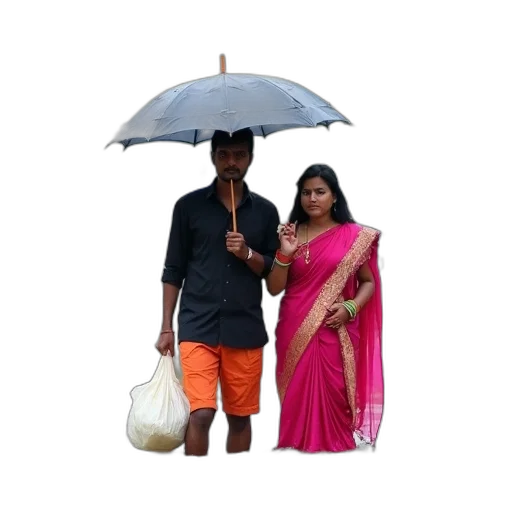 umbrella, staff, dress, pencil sketch transparent PNG cut-out