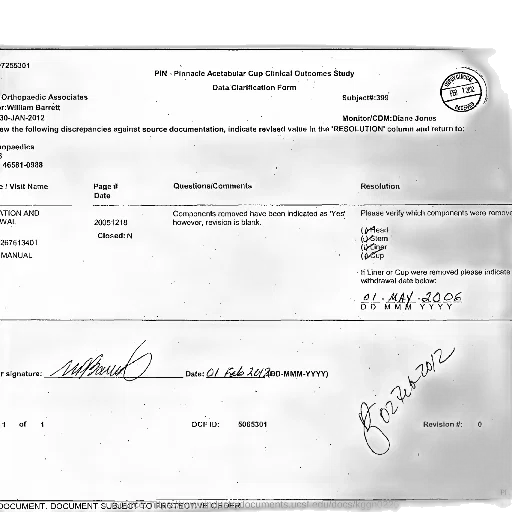 document, titled, pinnacle, acetabular transparent PNG cut-out