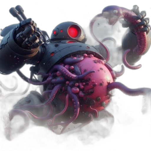 creature, robot, concept art, 3d render transparent PNG cut-out