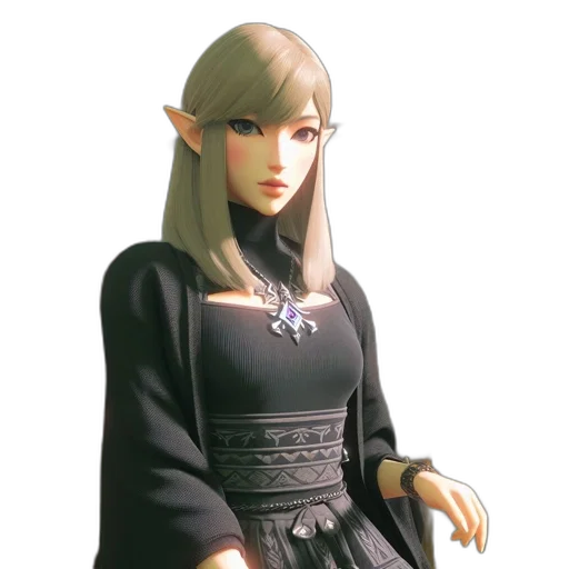 dress, staff, face, crown transparent PNG cut-out