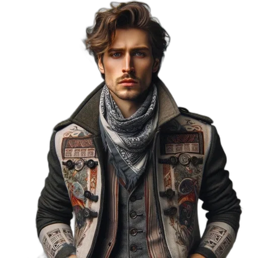 jacket, face, photorealistic, concept art transparent PNG cut-out