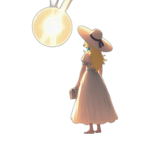hat, dress, staff, weapon transparent PNG cut-out