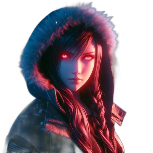 jacket, face, cyberpunk, concept art transparent PNG cut-out