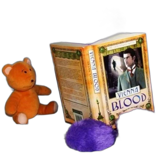 purple, teddy, bear, reading transparent PNG cut-out