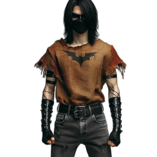 jacket, mask, concept art, cyberpunk transparent PNG cut-out