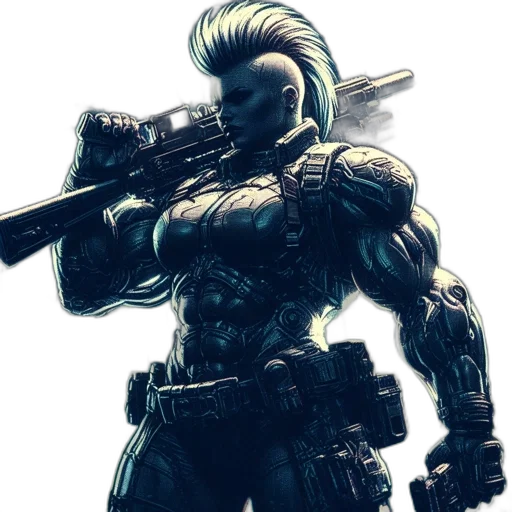 weapon, comic book art, concept art, cyberpunk transparent PNG cut-out
