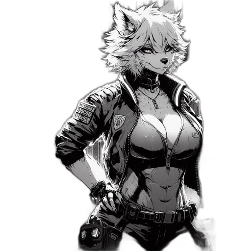 jacket, animal, staff, weapon transparent PNG cut-out