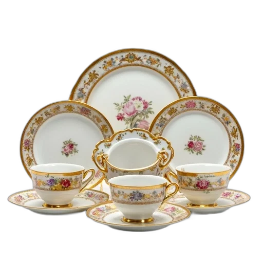 collection, antique, porcelain, dishes transparent PNG cut-out