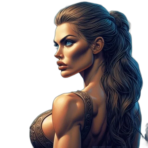 face, comic book art, fantasy art, photorealistic transparent PNG cut-out