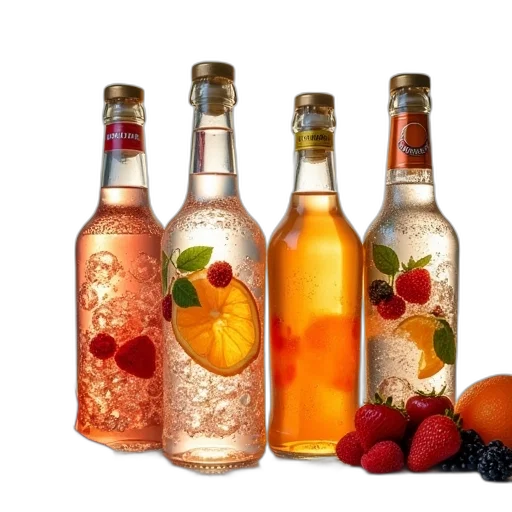 bottle, food, 3d render, photorealistic transparent PNG cut-out