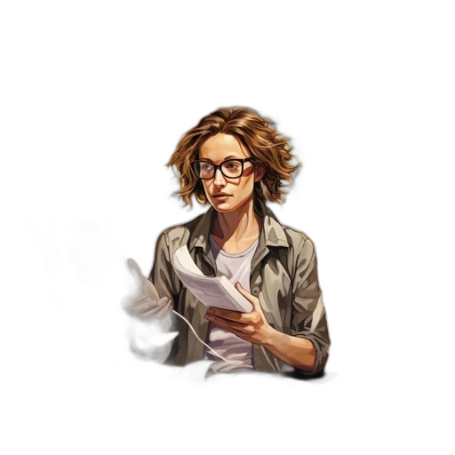 staff, jacket, face, weapon transparent PNG cut-out