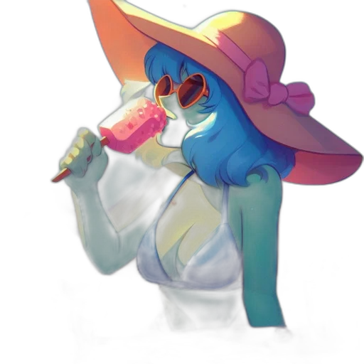 hat, staff, bottle, creature transparent PNG cut-out
