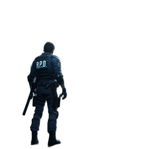 jacket, weapon, staff, robot transparent PNG cut-out