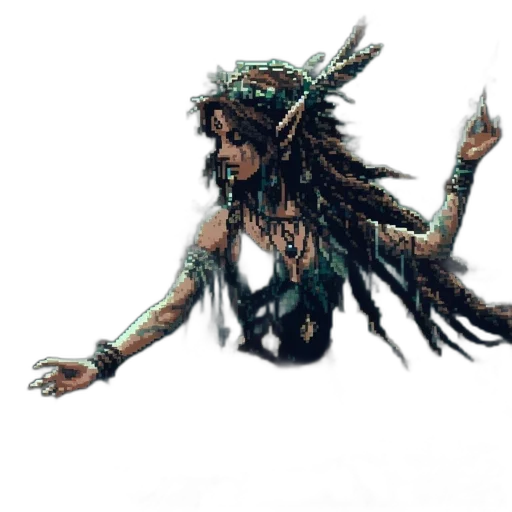 staff, jewelry, hair, creature transparent PNG cut-out