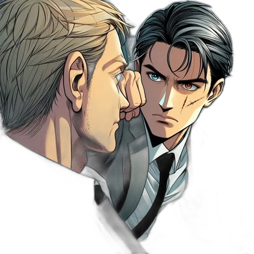 face, mask, weapon, comic book art transparent PNG cut-out