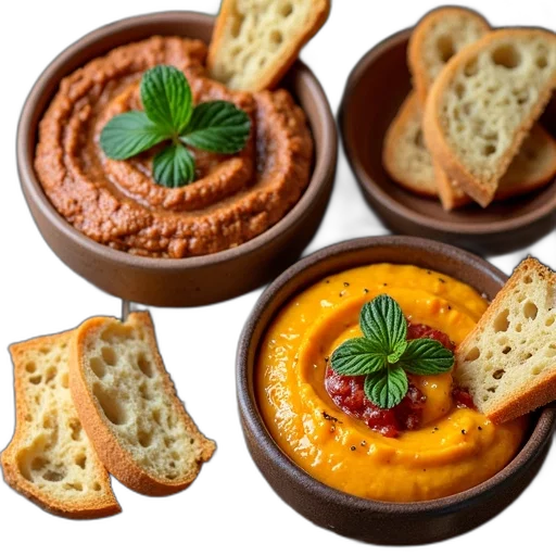 food, photorealistic, colorful, hummus transparent PNG cut-out