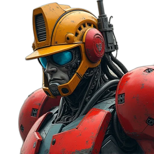 robot, concept art, 3d render, cyberpunk transparent PNG cut-out