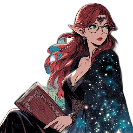 staff, dress, fantasy art, comic book art transparent PNG cut-out