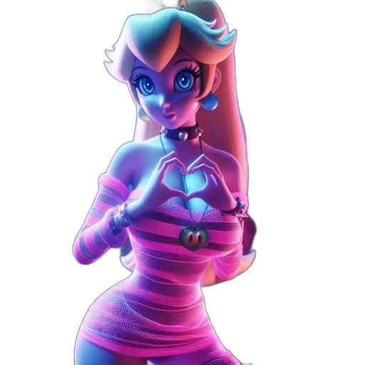 robot, dress, staff, vaporwave transparent PNG cut-out