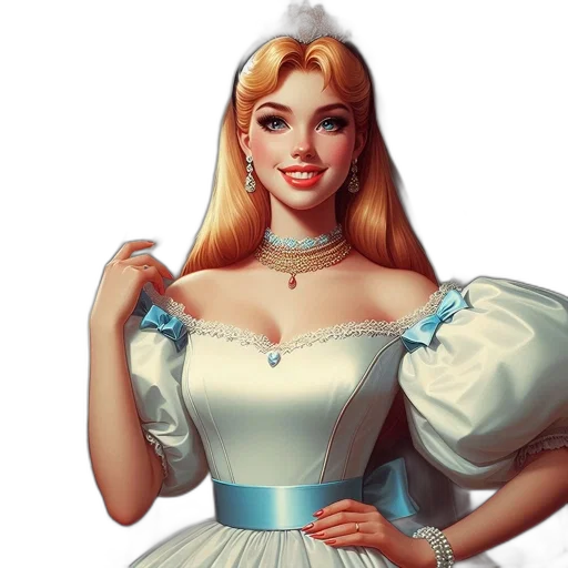 dress, crown, jewelry, face transparent PNG cut-out