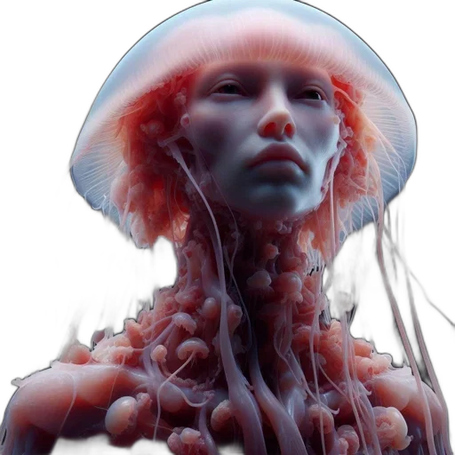 creature, hair, robot, dress transparent PNG cut-out