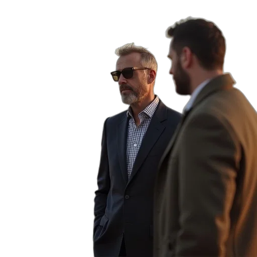 jacket, man, sunglasses, talks transparent PNG cut-out