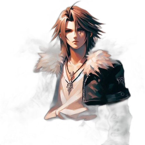 jacket, sword, staff, fantasy art transparent PNG cut-out
