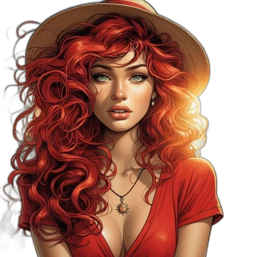 hat, jewelry, hair, comic book art transparent PNG cut-out