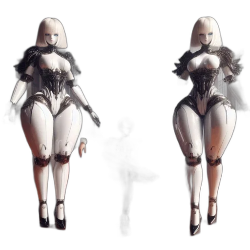 dress, robot, concept art, fantasy art transparent PNG cut-out