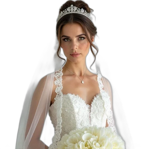 crown, dress, jewelry, photorealistic transparent PNG cut-out