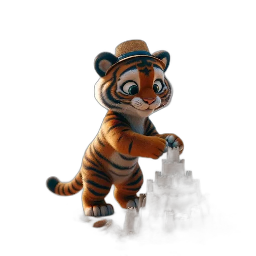 animal, staff, concept art, 3d render transparent PNG cut-out