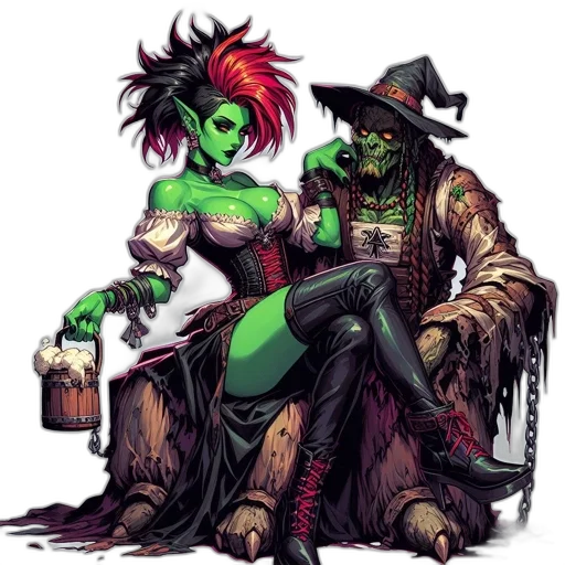 concept art, comic book art, fantasy art, cyberpunk transparent PNG cut-out