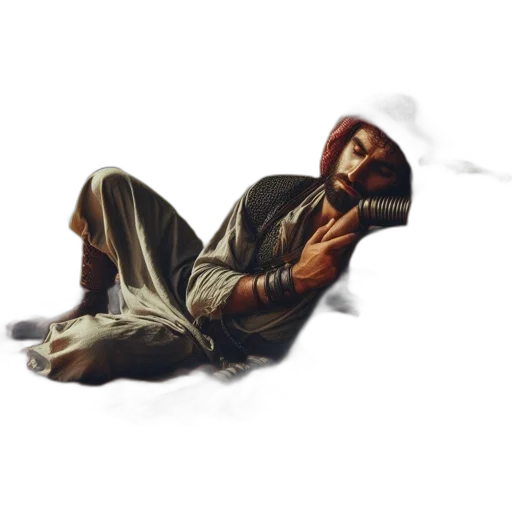 jacket, staff, face, weapon transparent PNG cut-out